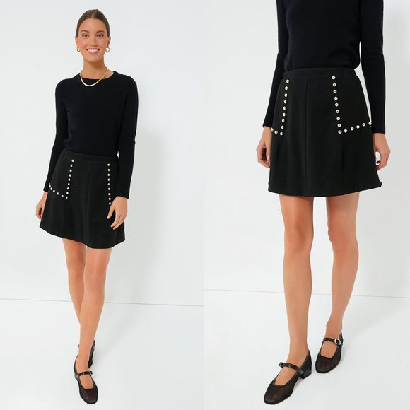 Tuckernuck Dresses & Skirts - Tuckernuck | NEW Gold Stud Mod Mini Skirt in Black Size M